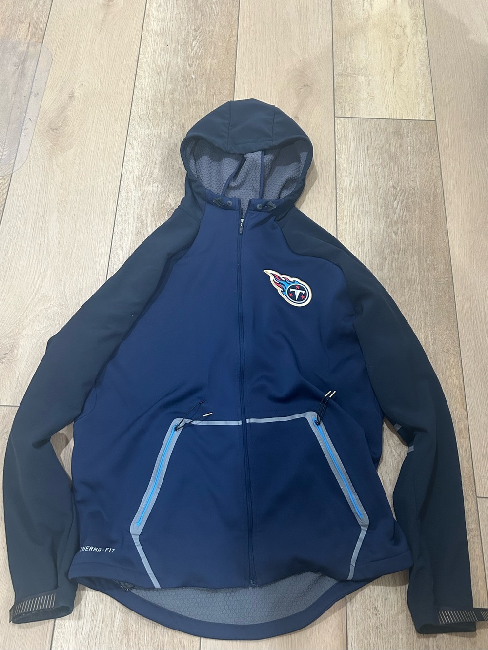 Mens Tennessee Titans NFL On Field Apparel Nike Full Zip Hoodie Thermal Fit XL
